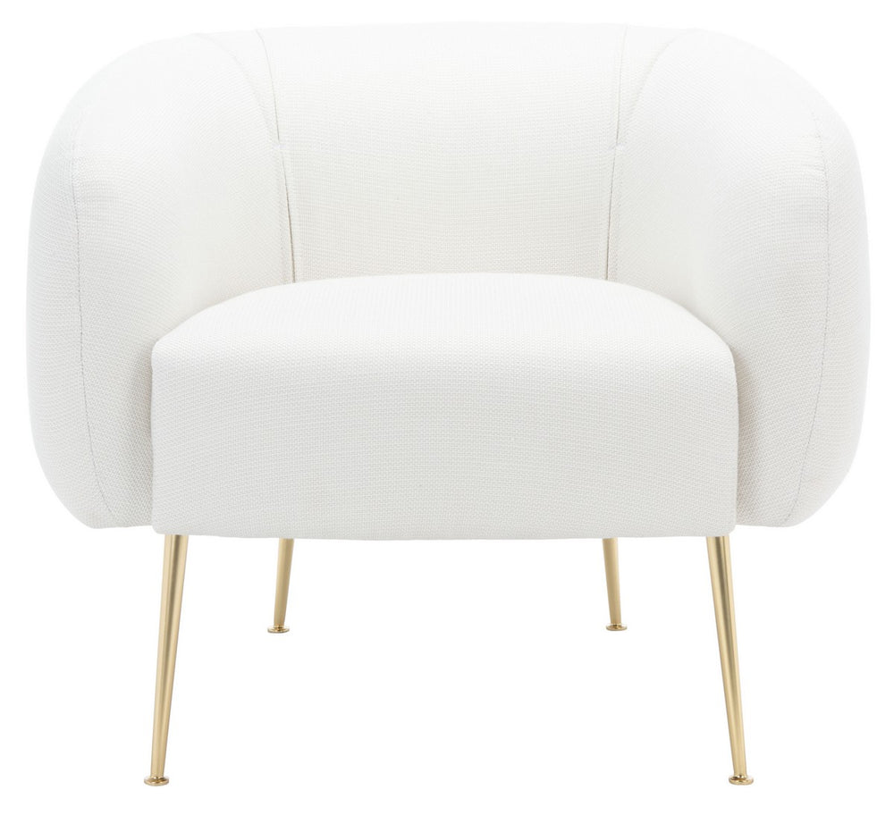 Alena Poly Blend Accent Chair Cream / Gold Wood / Fabric / Metal SFV4503I