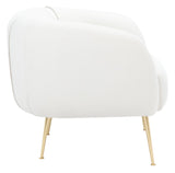 Alena Poly Blend Accent Chair Cream / Gold Wood / Fabric / Metal SFV4503I