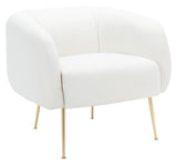 Alena Poly Blend Accent Chair Cream / Gold Wood / Fabric / Metal SFV4503I