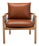 Caramel Mid-Century Leather Chair