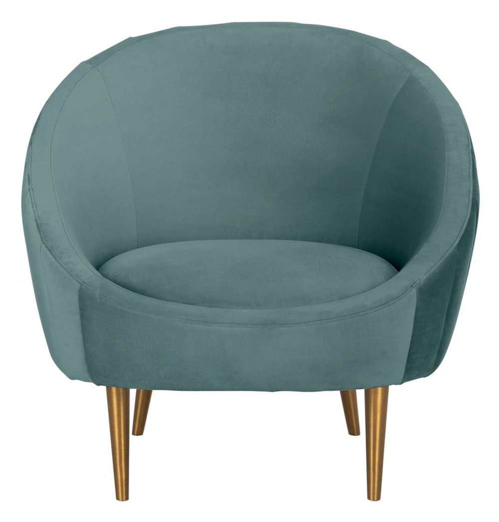 Razia Tub Chair - Luxurious Velvet Upholstered Seating with Gold Legs for a Chic Living Room Upgrade