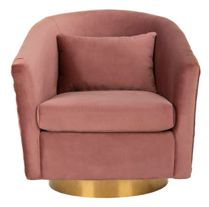 Clara Elegant Quilted Swivel Tub Chair with Gold Nailhead Trim for Chic Contemporary Décor