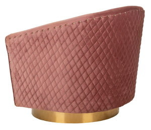 Clara Elegant Quilted Swivel Tub Chair with Gold Nailhead Trim for Chic Contemporary Décor
