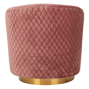 Clara Elegant Quilted Swivel Tub Chair with Gold Nailhead Trim for Chic Contemporary Décor