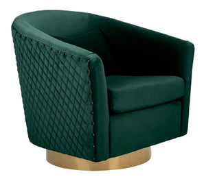 Clara Elegant Quilted Swivel Tub Chair with Gold Nailhead Trim for Chic Contemporary Décor
