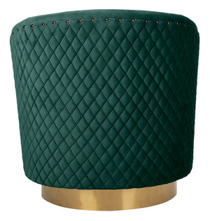 Clara Elegant Quilted Swivel Tub Chair with Gold Nailhead Trim for Chic Contemporary Décor