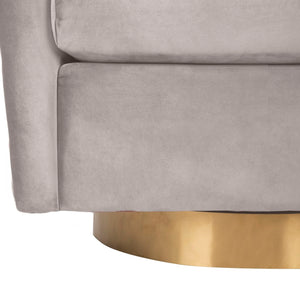 Clara Elegant Quilted Swivel Tub Chair with Gold Nailhead Trim for Chic Contemporary Décor