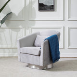 Safavieh Clara Quilted Swivel Tub Chair Light Gray Velvet / Wood Frame / Foam / Stainless Steel SFV4702E