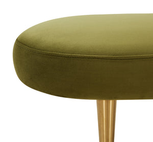 Safavieh Corinne Velvet Oval Bench Olive Green SFV4704F