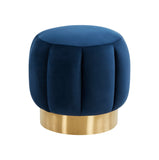 Safavieh Maxine Channel Tufted Ottoman Navy SFV4707I