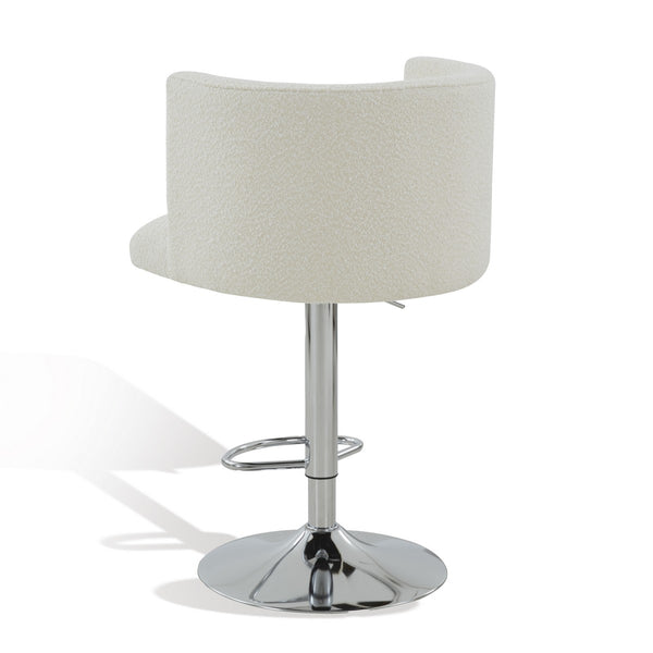 Safavieh Zayna Adjustable Boucle Barstool Ivory / Silver