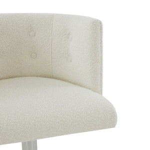 Safavieh Zayna Adjustable Boucle Barstool Ivory / Silver