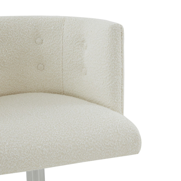 Safavieh Zayna Adjustable Boucle Barstool Ivory / Silver