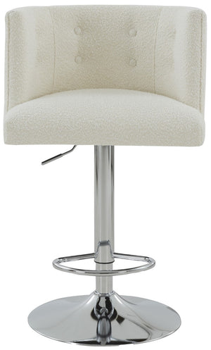 Safavieh Zayna Adjustable Boucle Barstool Ivory / Silver