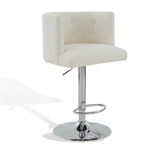 Safavieh Zayna Adjustable Boucle Barstool Ivory / Silver