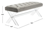 Tourmaline Glamorous Velvet Bench with Crystal Acrylic Legs - Stylish Seating for Any Space