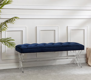 Safavieh Tourmaline Tufted Acrylic Bench Navy SFV4722B