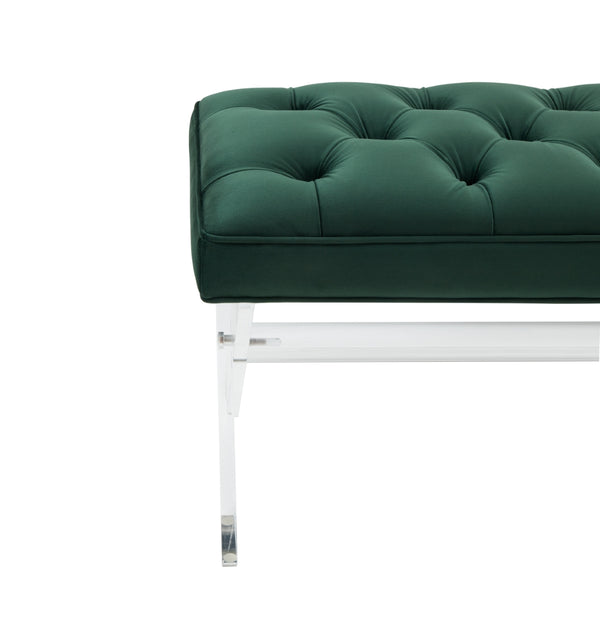 Safavieh Tourmaline Tufted Acrylic Bench Forest Green SFV4722C