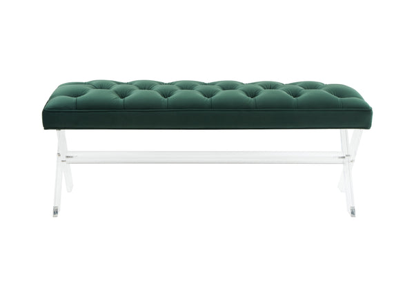 Safavieh Tourmaline Tufted Acrylic Bench Forest Green SFV4722C