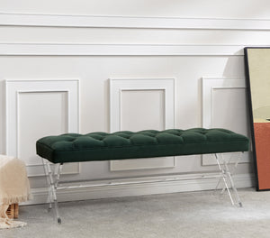 Safavieh Tourmaline Tufted Acrylic Bench Forest Green SFV4722C