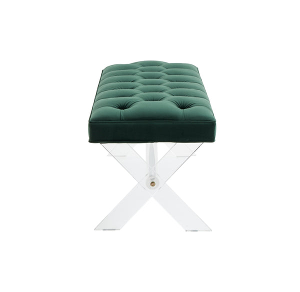 Safavieh Tourmaline Tufted Acrylic Bench Forest Green SFV4722C