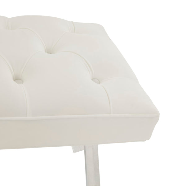 Safavieh Tourmaline Tufted Acrylic Bench White Wood / Foam / Velvet / Acrylic SFV4722D