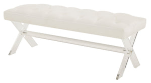 Safavieh Tourmaline Tufted Acrylic Bench White Wood / Foam / Velvet / Acrylic SFV4722D