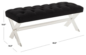 Safavieh Tourmaline Tufted Acrylic Bench Black Wood / Foam / Velvet / Acrylic SFV4722E