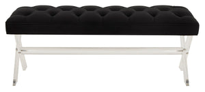 Safavieh Tourmaline Tufted Acrylic Bench Black Wood / Foam / Velvet / Acrylic SFV4722E