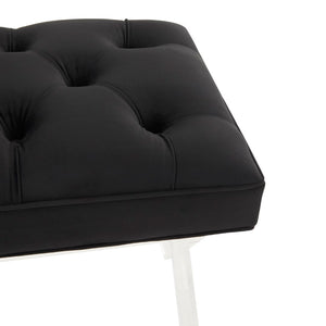 Safavieh Tourmaline Tufted Acrylic Bench Black Wood / Foam / Velvet / Acrylic SFV4722E