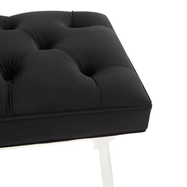 Safavieh Tourmaline Tufted Acrylic Bench Black Wood / Foam / Velvet / Acrylic SFV4722E