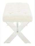 Safavieh Tourmaline Tufted Boucle And Acrylic Bench Ivory Wood / Foam / Velvet / Acrylic SFV4722F