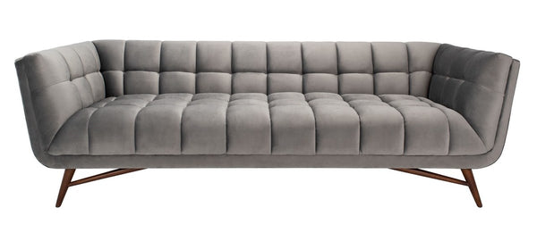 Onyx Luxurious Mid-Century Tufted Velvet Sofa in Slate Grey - Stylish Comfort for Chic Spaces
