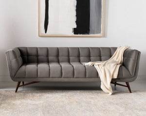Onyx Luxurious Mid-Century Tufted Velvet Sofa in Slate Grey - Stylish Comfort for Chic Spaces