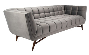 Onyx Luxurious Mid-Century Tufted Velvet Sofa in Slate Grey - Stylish Comfort for Chic Spaces