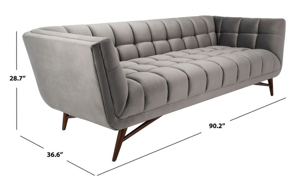 Onyx Luxurious Mid-Century Tufted Velvet Sofa in Slate Grey - Stylish Comfort for Chic Spaces