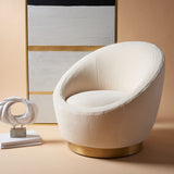 Pippa Faux Lamb Wool Swivel Chair