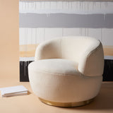 Flynn Faux Lamb Wool Swivel Chair