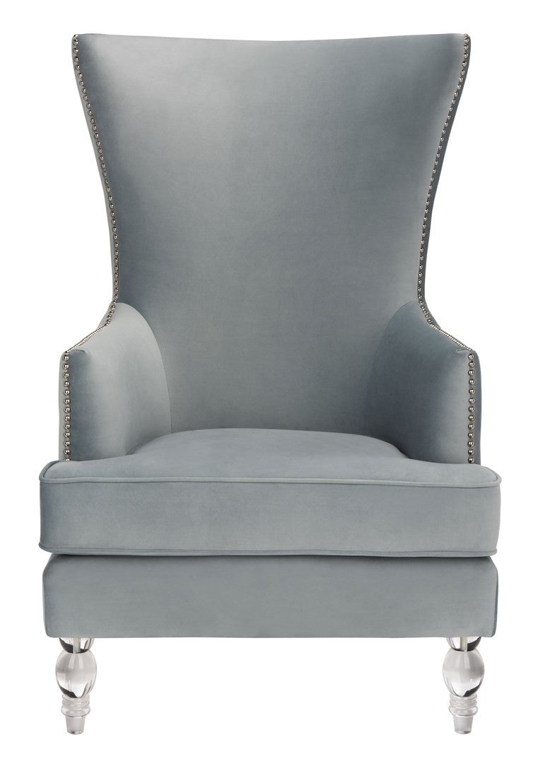Geode Elegant Wingback Accent Chair with Plush Velvet and Modern Acrylic Legs for Stylish Decor