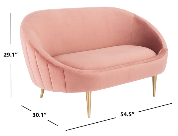 Razia Channel Tufted Tub Loveseat