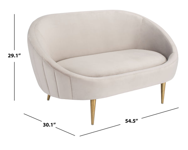 Razia Channel Tufted Tub Loveseat