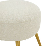 Safavieh Anna Boucle Ottoman Ivory / Gold Wood / Metal / Fabric / Foam SFV4747D