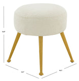 Safavieh Anna Boucle Ottoman Ivory / Gold Wood / Metal / Fabric / Foam SFV4747D