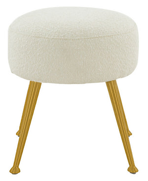 Safavieh Anna Boucle Ottoman Ivory / Gold Wood / Metal / Fabric / Foam SFV4747D