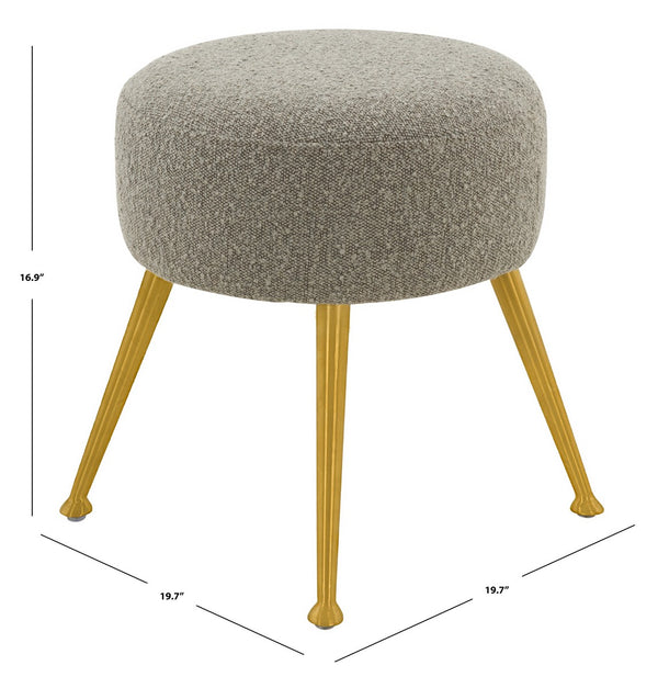 Safavieh Anna Boucle Ottoman Light Grey / Gold Wood / Metal / Fabric / Foam SFV4747E
