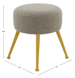 Safavieh Anna Boucle Ottoman Light Grey / Gold Wood / Metal / Fabric / Foam SFV4747E