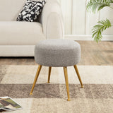 Safavieh Anna Boucle Ottoman Light Grey / Gold Wood / Metal / Fabric / Foam SFV4747E