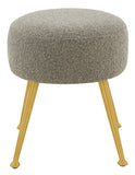 Safavieh Anna Boucle Ottoman Light Grey / Gold Wood / Metal / Fabric / Foam SFV4747E