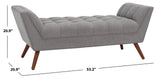 Damian Tufted Bench Light Grey