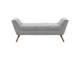 Damian Tufted Bench Light Grey